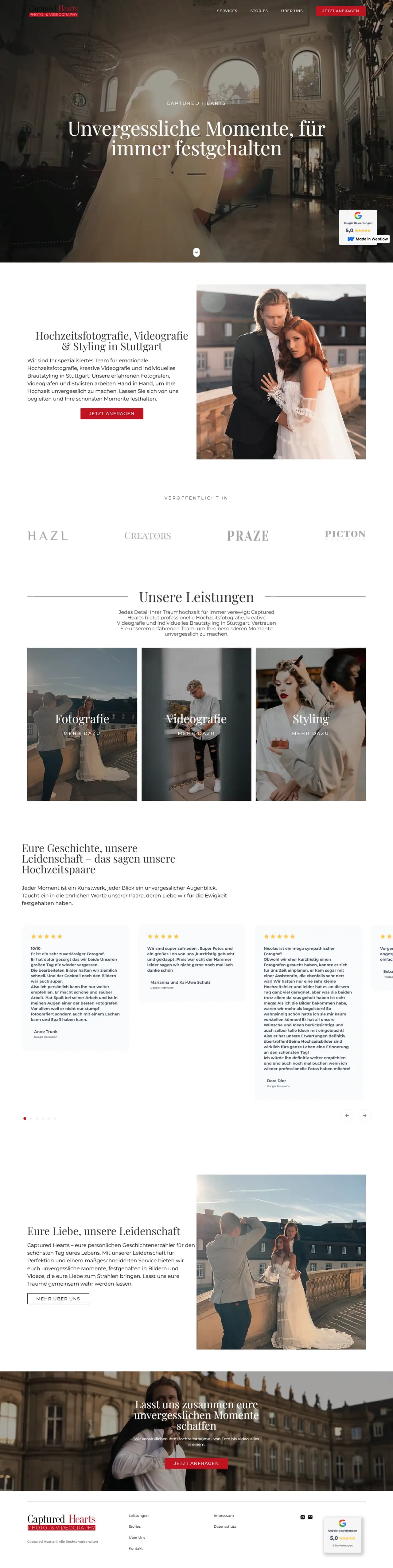 Captured Hearts — Website-Screenshot (Desktop-Full-Page)