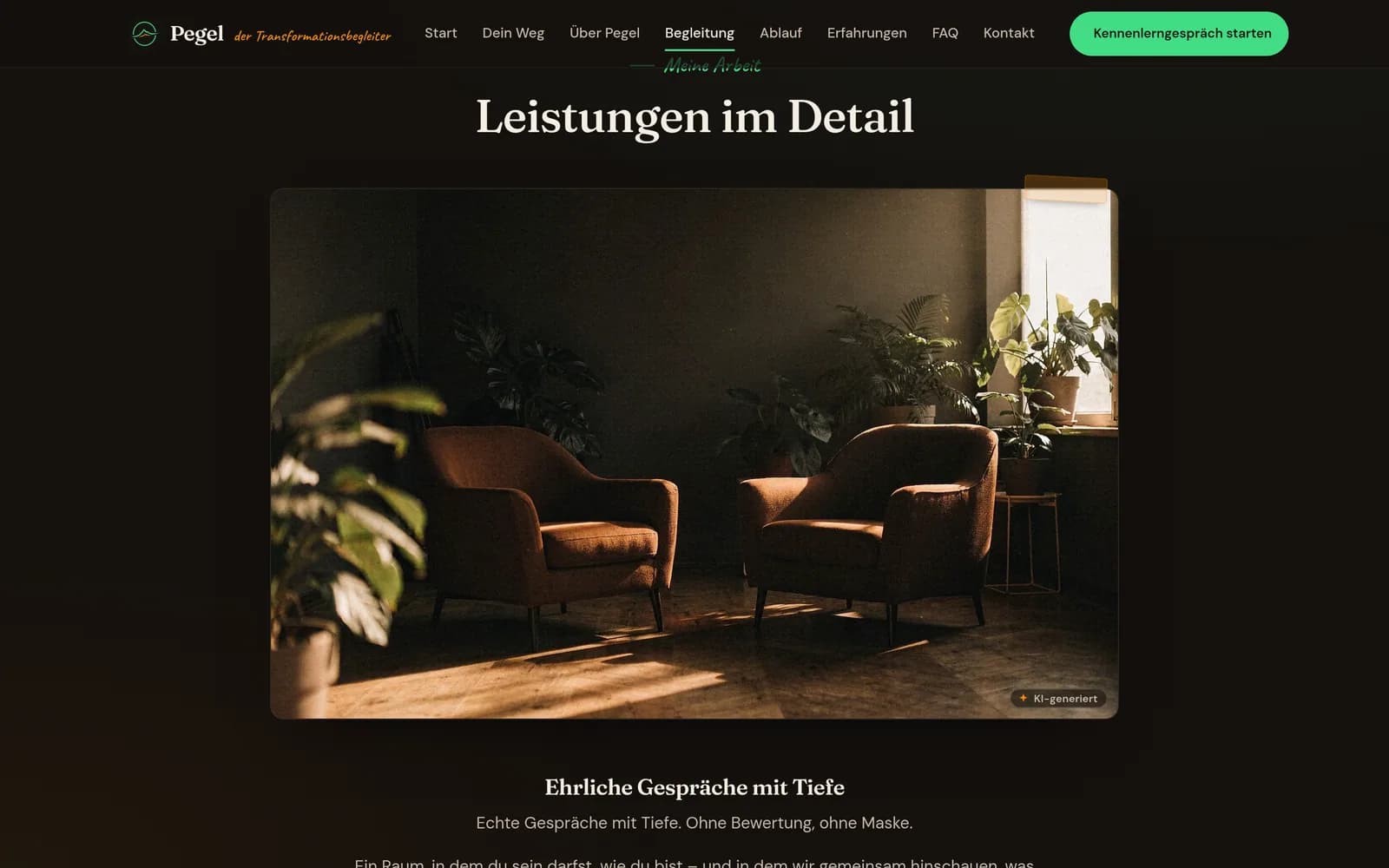 Seite Begleitung mit den Leistungen im Detail